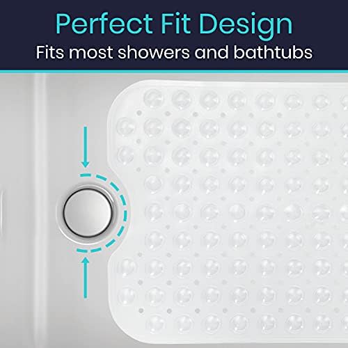 Vive Anti-Slip Bathtub Mat - Clear Textured Suction