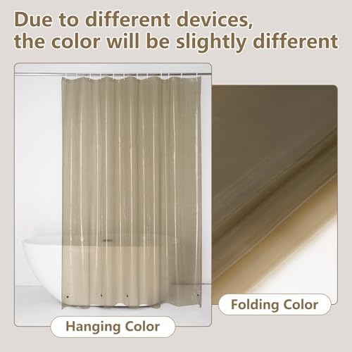 EurCross Waterproof Brown Shower Curtain with 5 Bottom Magnets 1