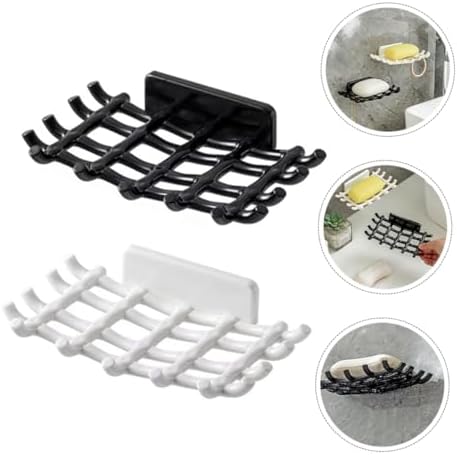 ABOOFAN 4pcs Self-Draining Soap Dish for Bathroom Wall