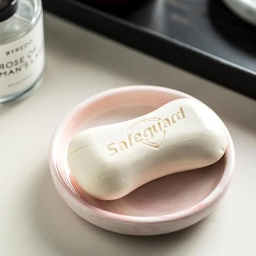 Round Marble Soap Tray with Pink Finish