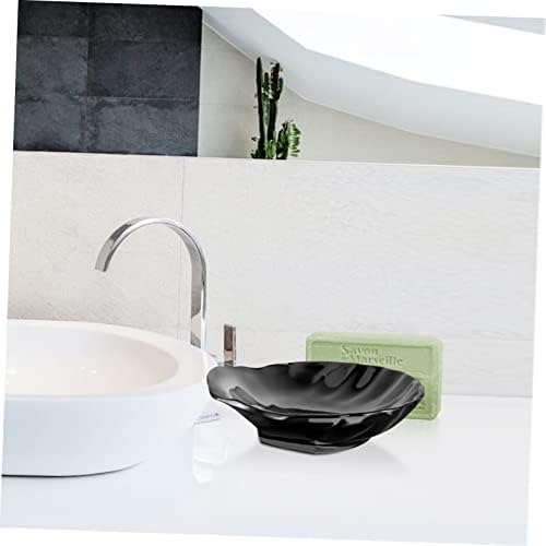 WESIEVYA Black Seashell Soap Holder for Bathroom