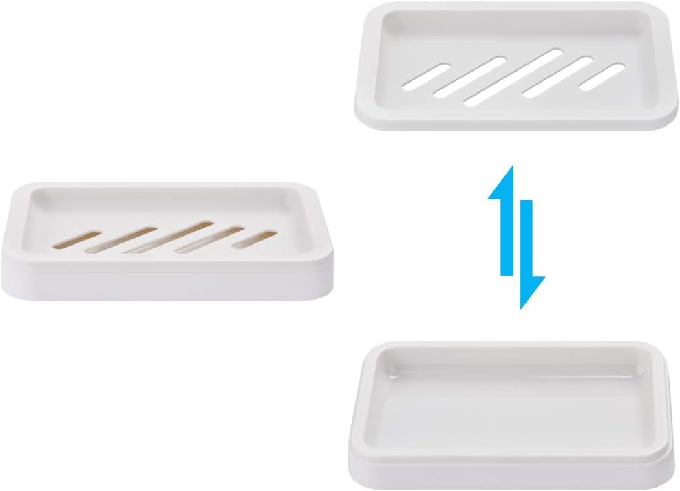 OstWony 2PCS Draining Soap Dishes with Water Tray