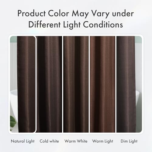 AmazerBath Brown Waffle Shower Curtain 72x72 Inches Heavy Duty 240GSM