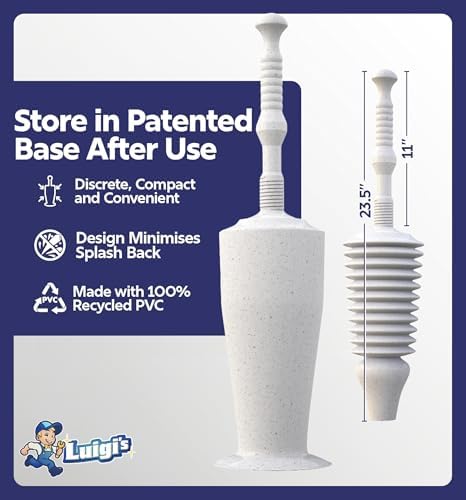 Luigis Heavy Duty Toilet Plunger - 15L Water Capable 8x Force