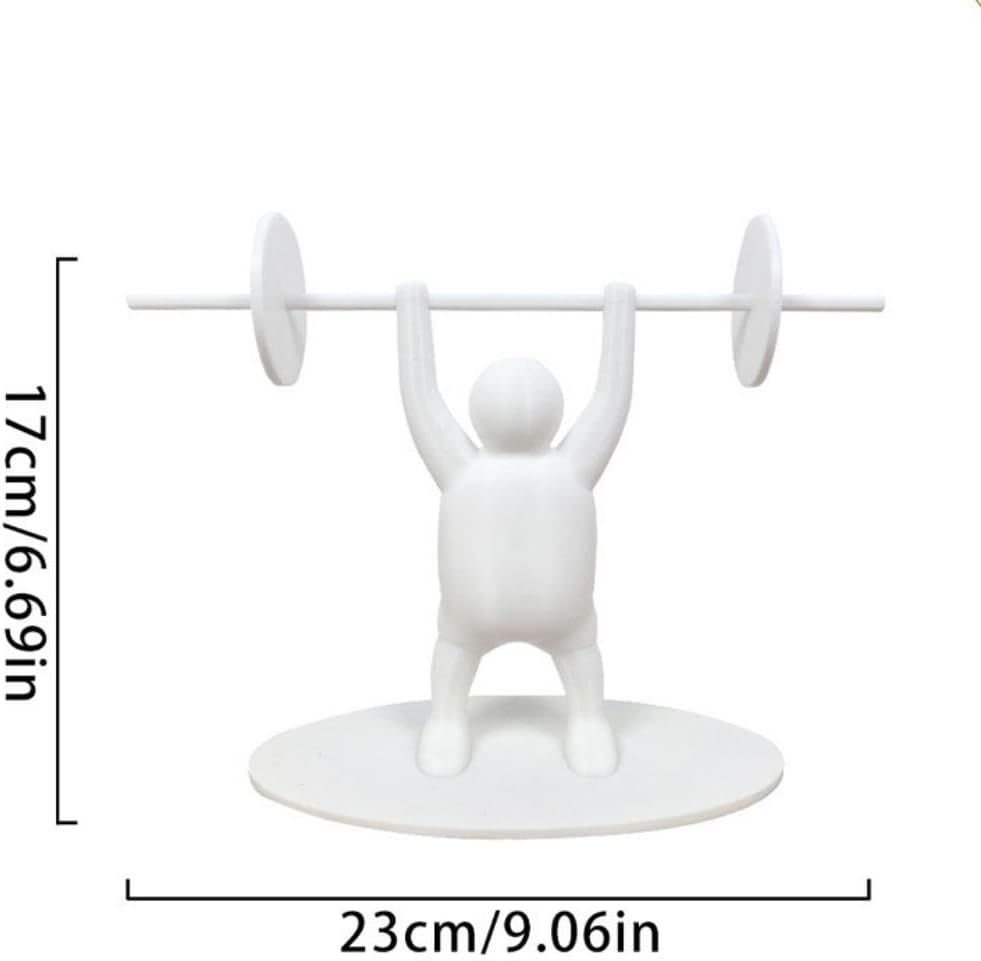 Novelty Toilet Paper Holder with Strong Man Design White and Gray