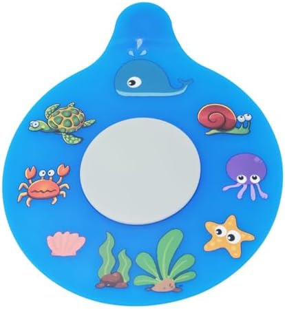 Yueton Blue Silicone Bath Drain Stopper with Cute Cartoon Design