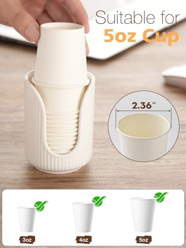 ABRUTY Bathroom Cup Holder 3-4oz Ceramic Dispenser for Vanity Countertops