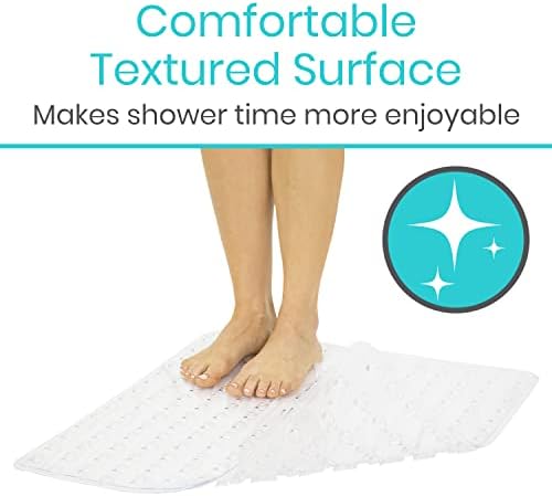 Vive Non-Slip Square Shower Mat with Suction Cups