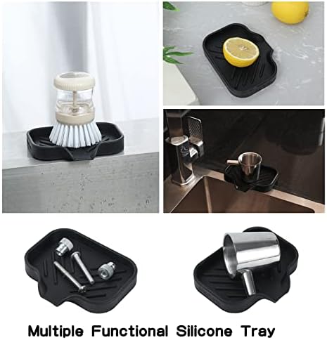 MicoYang Silicone Soap Dish with Drain Spout - Black 49x32 1