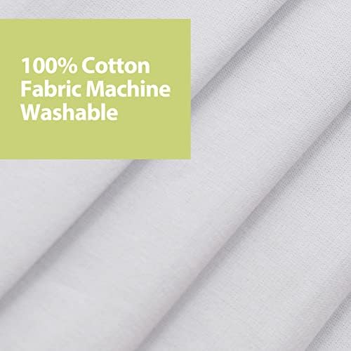 YISURE 100 Cotton Shower Curtain 72x72 White