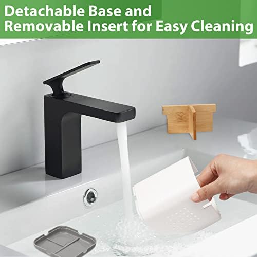 Boperzi Toothbrush Holder with Bamboo Divider and Drainage