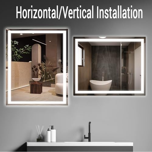LED Bathroom Mirror with Lights 32x24 Wall-Mounted Vanity Mirror