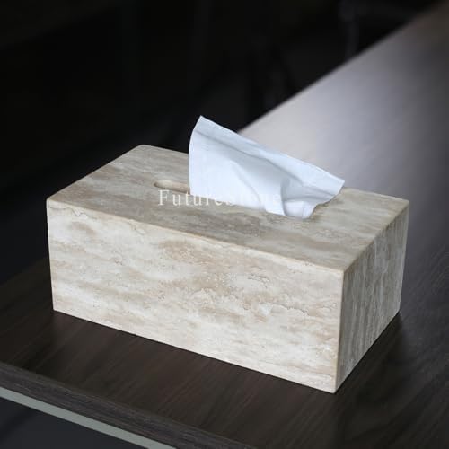 Noble and Light Marble Tissue Box Holder for Bathroom and Office