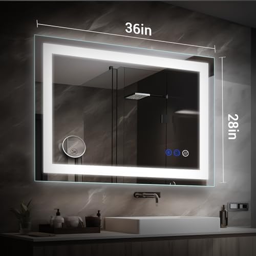 36 x 28 LED Bathroom Mirror with Touch Controls