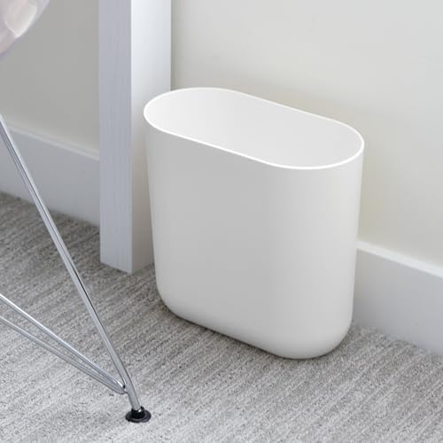 iDesign Slim Oval Plastic Trash Can - White