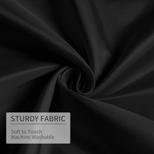 Gibelle Black Waterproof Shower Curtain Liner with Hooks