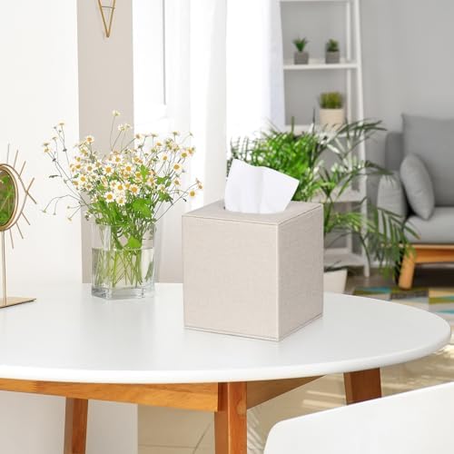 ArcaGuru Tissue Box Cover with Magnetic Closure - Beige