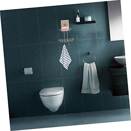 Alipis Double-Deck Soap Rack with Hooks and Sponge Holder