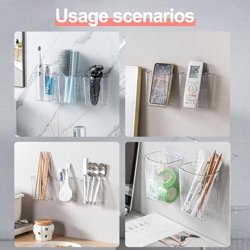 2 Packs Clear Shower Caddy Organizer No Drill Installation