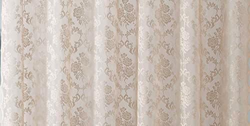 WARM HOME DESIGNS Linen Shower Curtain with Valance and Tassels