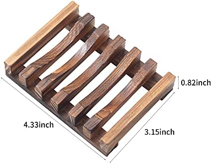 Vowupt Wooden Soap Dish Set of 2 for Shower