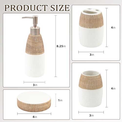 CERBIOR 4-Piece Ceramic Bathroom Accessories Set