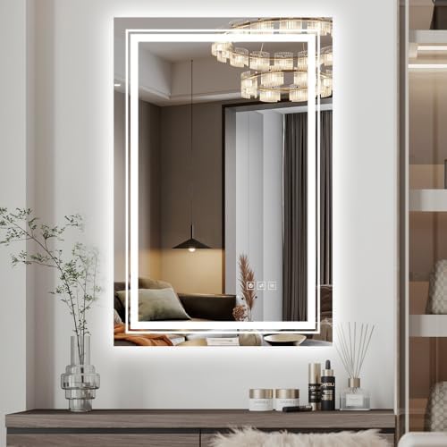 TOTOUS 24x32 LED Mirror with Front and Backlit Light