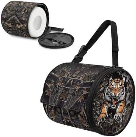 Tiger Camo Paper Towel Storage Bag for Hiking Camping Bathroom