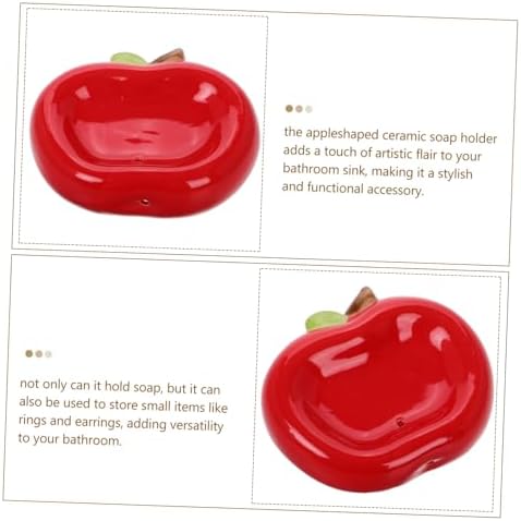 STOBAZA Apple Ceramic Soap Holder with Drainage