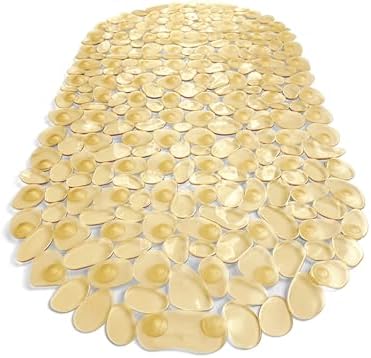 TIKE SMART Pebbles Non-Slip Bathtub Mat 27x14 Inch Oval