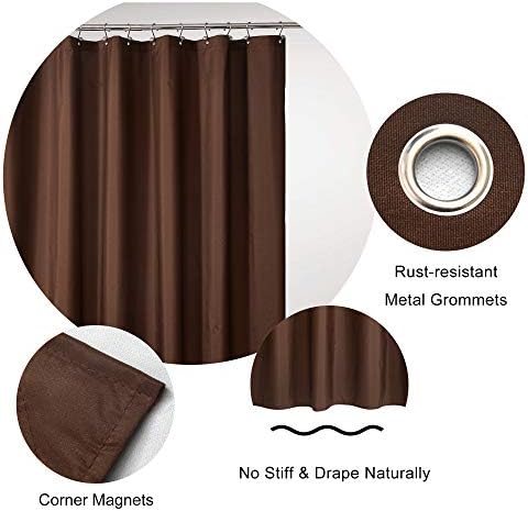 NY HOME Ultimate Waterproof Shower Liner 72x72 Brown