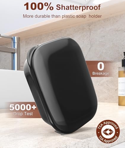 Quatish Leakproof Soap Dish with Lid Draining Layer 1