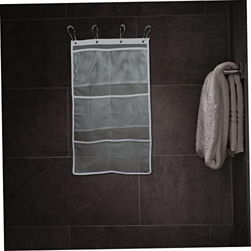 6 Pocket Mesh Bag Organizer Stainless Steel Hanging Shower Caddy