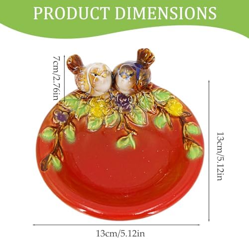 NASSMOSSE Bird Soap Dish Ceramic 5x5x3 Inch with Flower Leaf Pattern