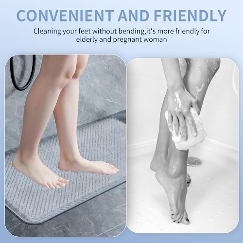 Yolife Shower Foot Scrubber Mat with Anti-Slip and Scrub Bristles