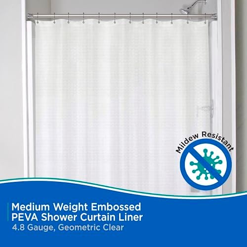 Kenney KN61151 Clear Waterproof Shower Curtain Liner