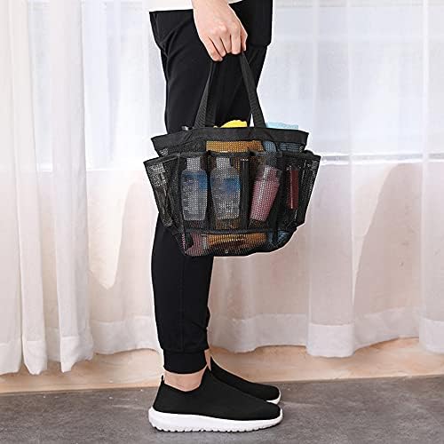 Mesh Shower Caddy Tote Bag with 9 Storage Pockets