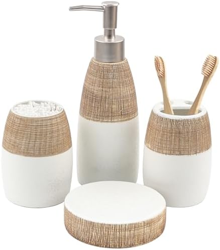 CERBIOR 4-Piece Ceramic Bathroom Accessories Set