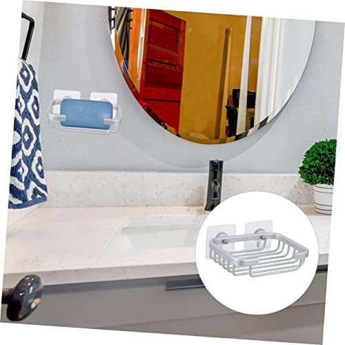 BRIGHTFUFU No Punching Soap Dish Holder Wall Mounted Silver 1