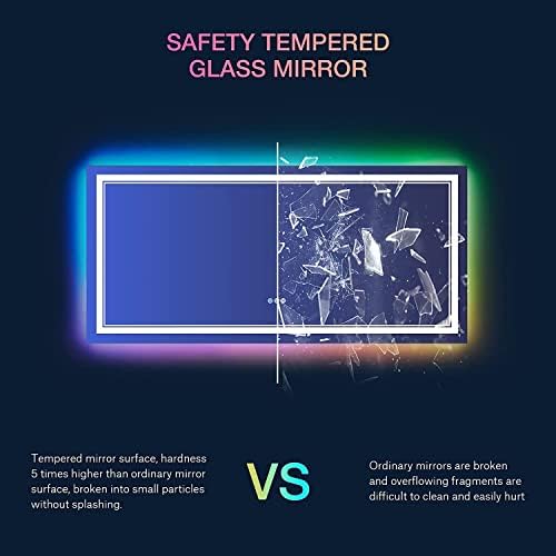 55x36 Inch RGB LED Bathroom Mirror with Anti-Fog and Dimming