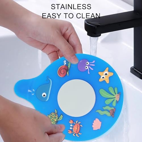 Yueton Blue Silicone Bath Drain Stopper with Cute Cartoon Design