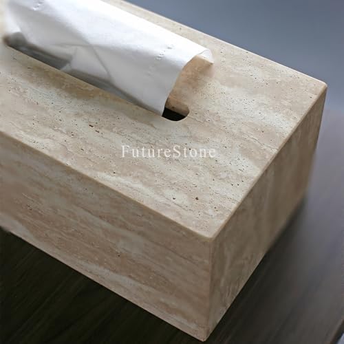 Noble and Light Marble Tissue Box Holder for Bathroom and Office
