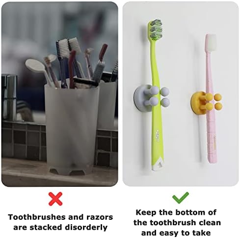 XoYoZo 4-Piece Silicone Toothbrush Holder Hook