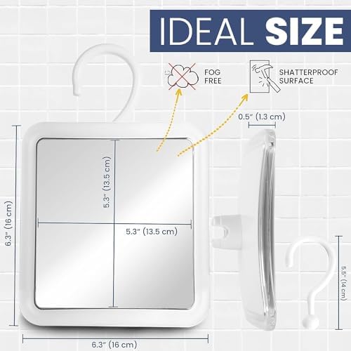 Mirrorvana Fogless Shower Mirror with 360 Swivel Hook