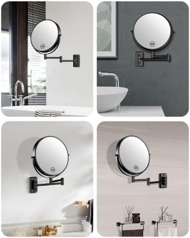 Gospire 9 Inch Wall Mount Magnifying Mirror with 1X 10X Dual-Sided