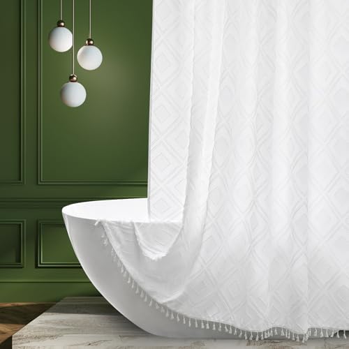EurCross Stall Shower Curtain 36x72 Soft and Water-Repellent Geometric Tufted Fabric