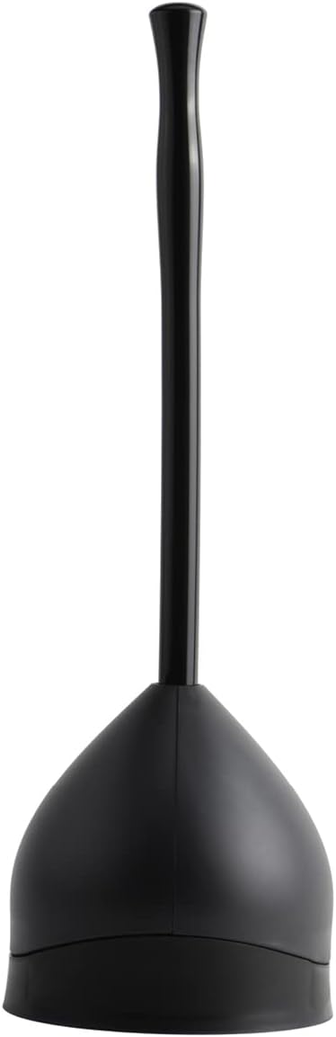 Casabella Toilet Plunger and Hideaway Caddy Combo Black 2-Piece