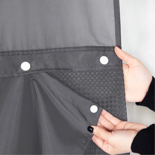 Eachope 1 Pack 70x60 Grey Snap-In Shower Curtain Liner