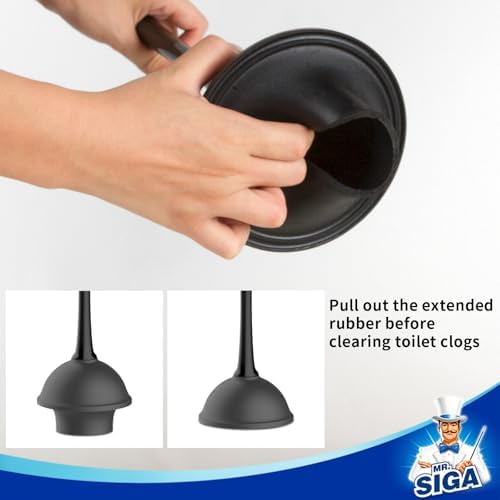 MRSIGA Toilet Plunger and Bowl Brush Combo - 2 Sets