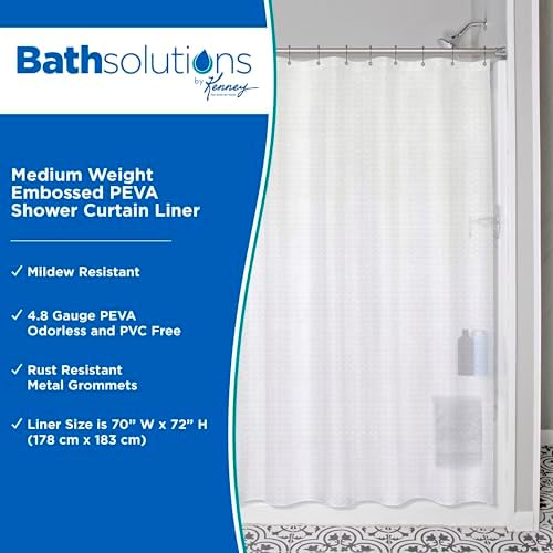 Kenney KN61151 Clear Waterproof Shower Curtain Liner